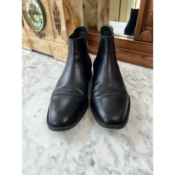Sandro Black Leather Chelsea Ankle Boots 41 10 - Picture 5 of 8